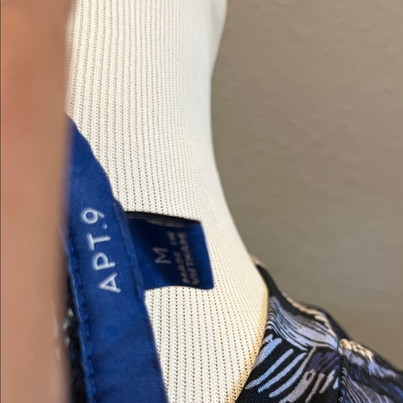 Apt. 9 Blue and Black Floral Long Sleeve Dress - Picture 7 of 7